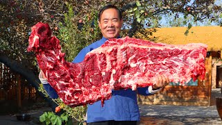 Download Lagu Best Autumn Recipe! GIANT Beef Ribs All Stewed and Topped with Chili Sauce! | Uncle Rural Gourmet MP3