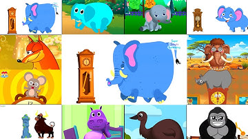 HICKORY DICKORY DOCK || 12 CUTE CLOCK CRASHER IN 1 BIG SCREEN || NEON OUTLINE EFFECTS || FX TUTORIAL