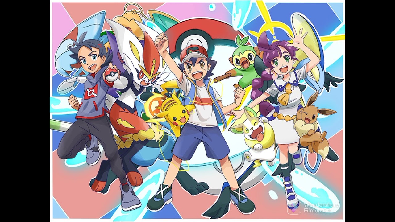 Pokémon Journeys OP: 1•2•3 - Sung by Satoshi (CV: Rica Matsumoto) and Gou (CV: Daiki Yamashita).