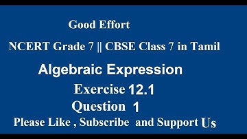 NCERT Grade 7 || CBSE Class 7  - Algebraic Expression Exercise 12.1 - Question 1 in Tamil