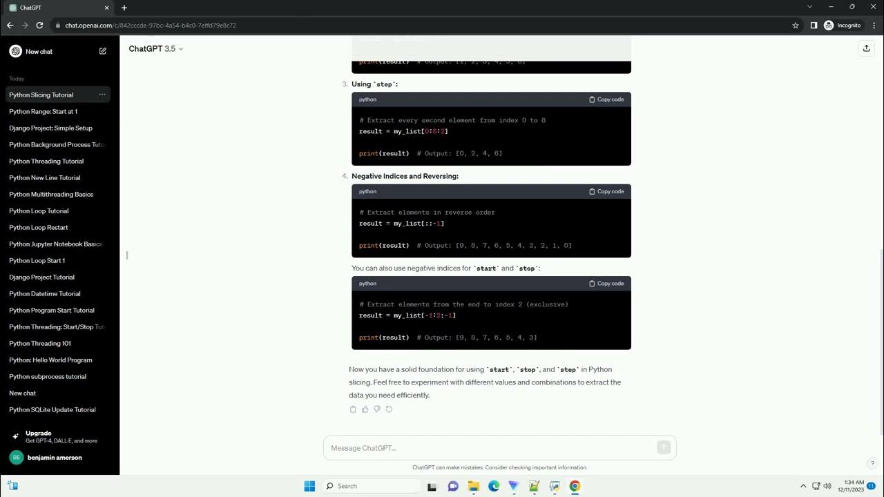 python start stop step - YouTube