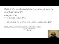 Derivabilidad para funciones de muchas variables. Definición, segunda parte.