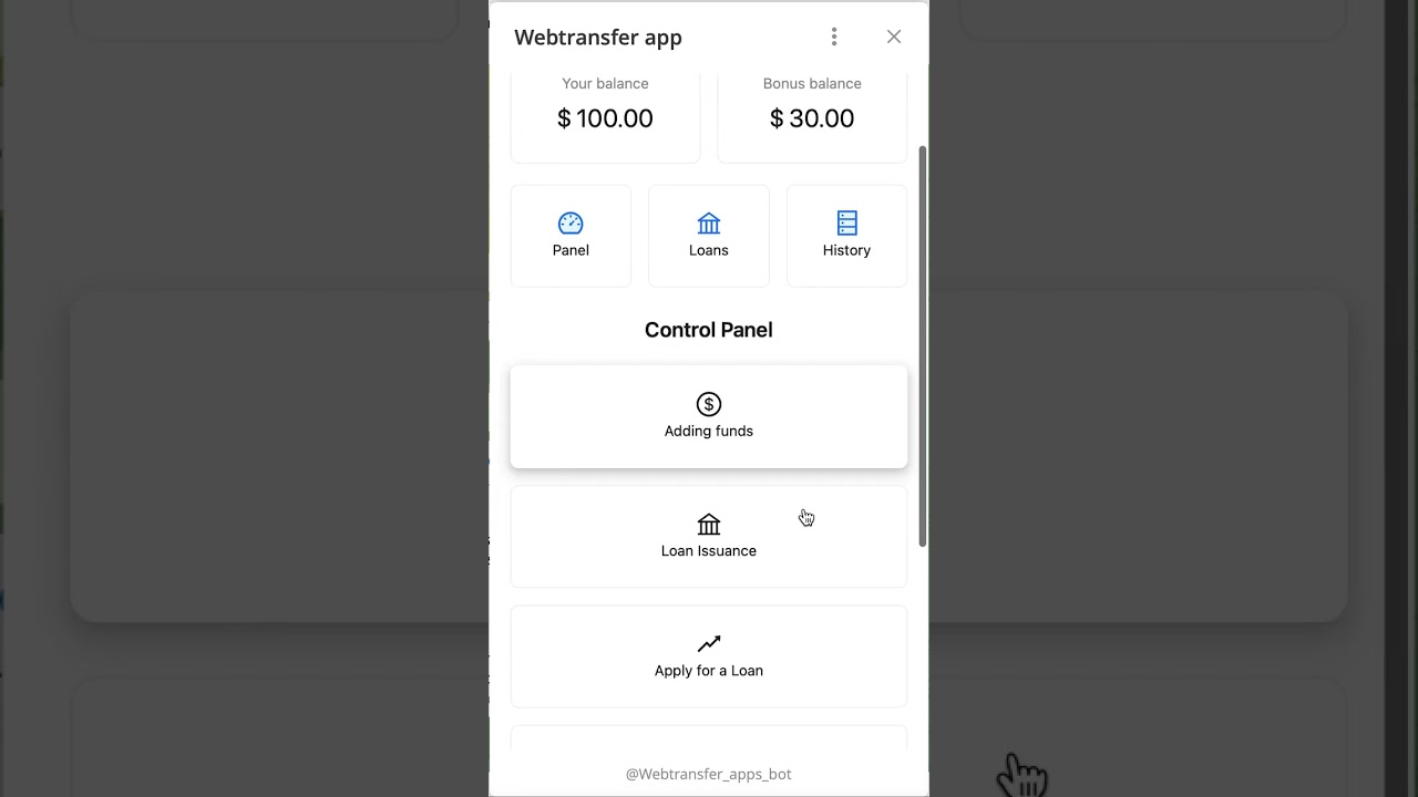 Webtransfer Telegram App