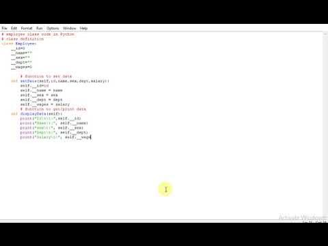 employee class program in Python - YouTube