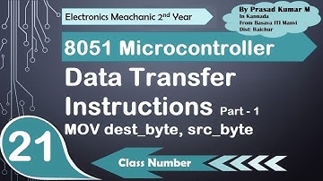 Data Transfer Instruction Part-1| 8051 Microcontroller Part-21| TT| EM 2nd Year| Basava ITI Manvi