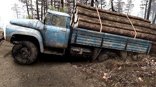 Spintires Chernobyl DLC - B 130 Truck Transporting Logs on the Chernobyl Map