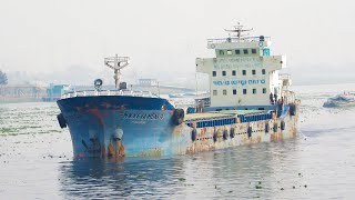 Cargo Ship Keya Moni-4 Entering Dhaka General Cargo Ship Inland Lighter Vessel