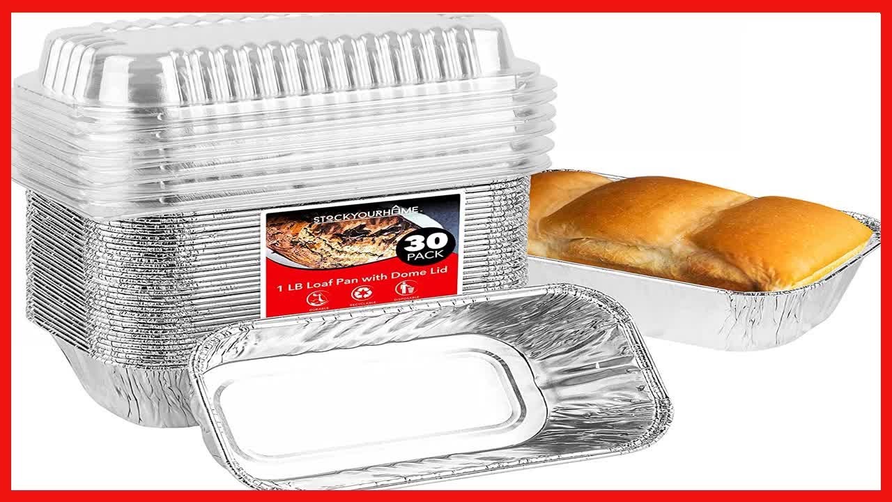 Disposable Foil 1 lb. Mini Loaf Pan with Plastic Lid - #5000P