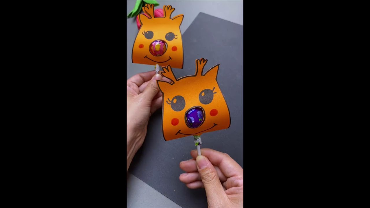Christmas elk lollipop, quick to make# Christmas handwork# creative handwork# parent-child handwork