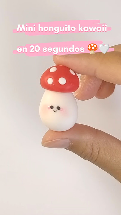 🍄 Cómo hacer un honguito kawaii en porcelana fría – ¡en 20 segundos! #shorts #porcelanafría #kawaii