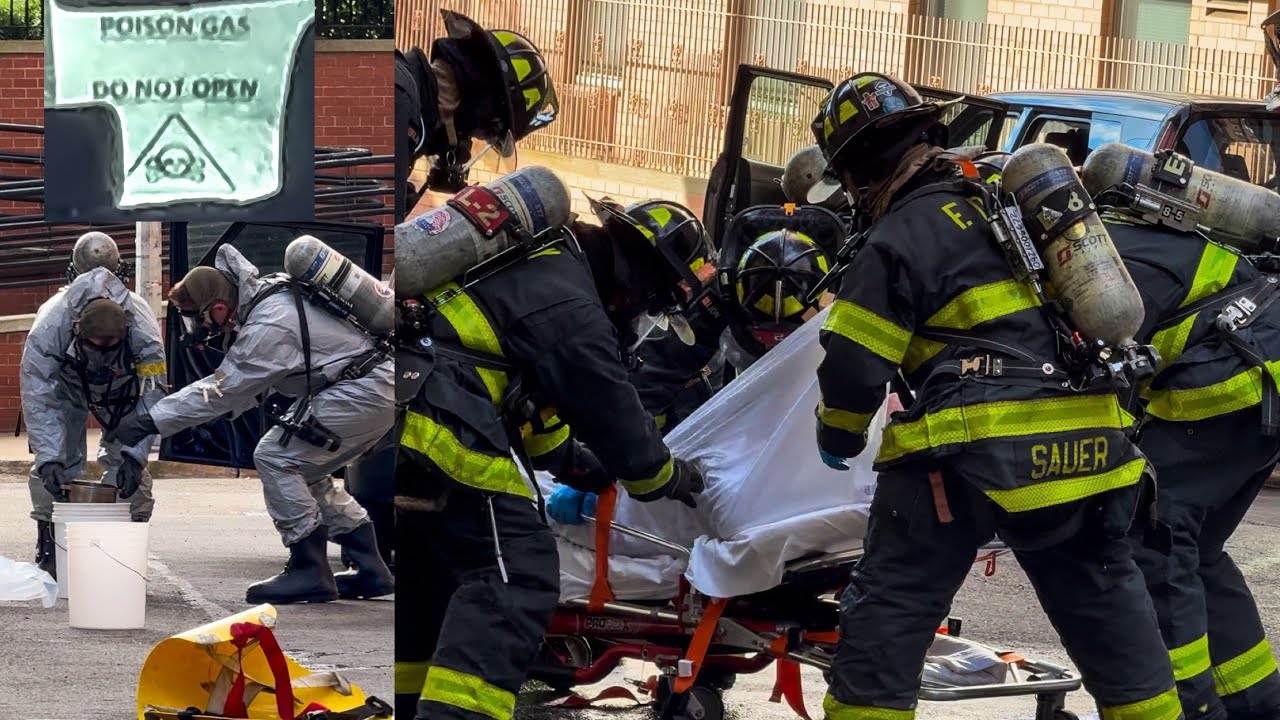 **MAJOR HAZMAT INCIDENT - POISON GAS** FDNY Rescues Man Who MADE POISON GAS in Car [ MAN Box 903 ]