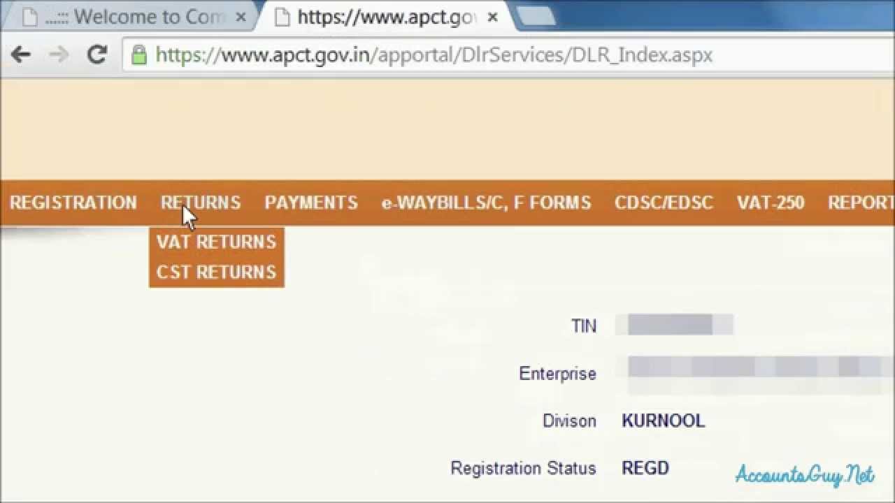 How To Submit VAT NIL Returns And CST Returns To Commercial Taxes