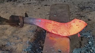 Making the Sharpest Knife from the Rod / handmade / Bill Hook Knife / Blacksmith