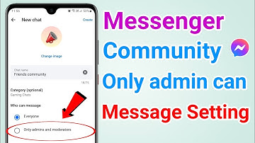 Only admin can message in community setting in messenger
