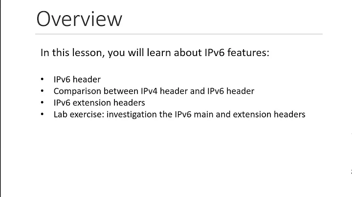 IPv6 Features 01 Lecture   Welcome and Content