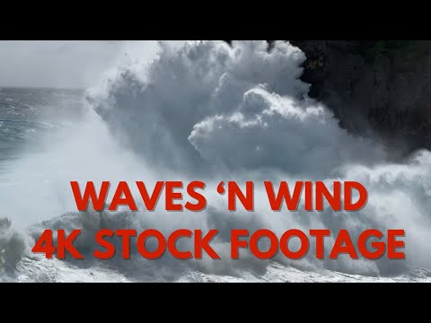 Huge Waves, Strong Winds And Blowing Spray - 4K Reel Typhoon Hinnamnor