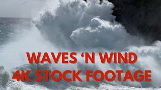 Huge Waves, Strong Winds And Blowing Spray - 4K Reel Typhoon Hinnamnor