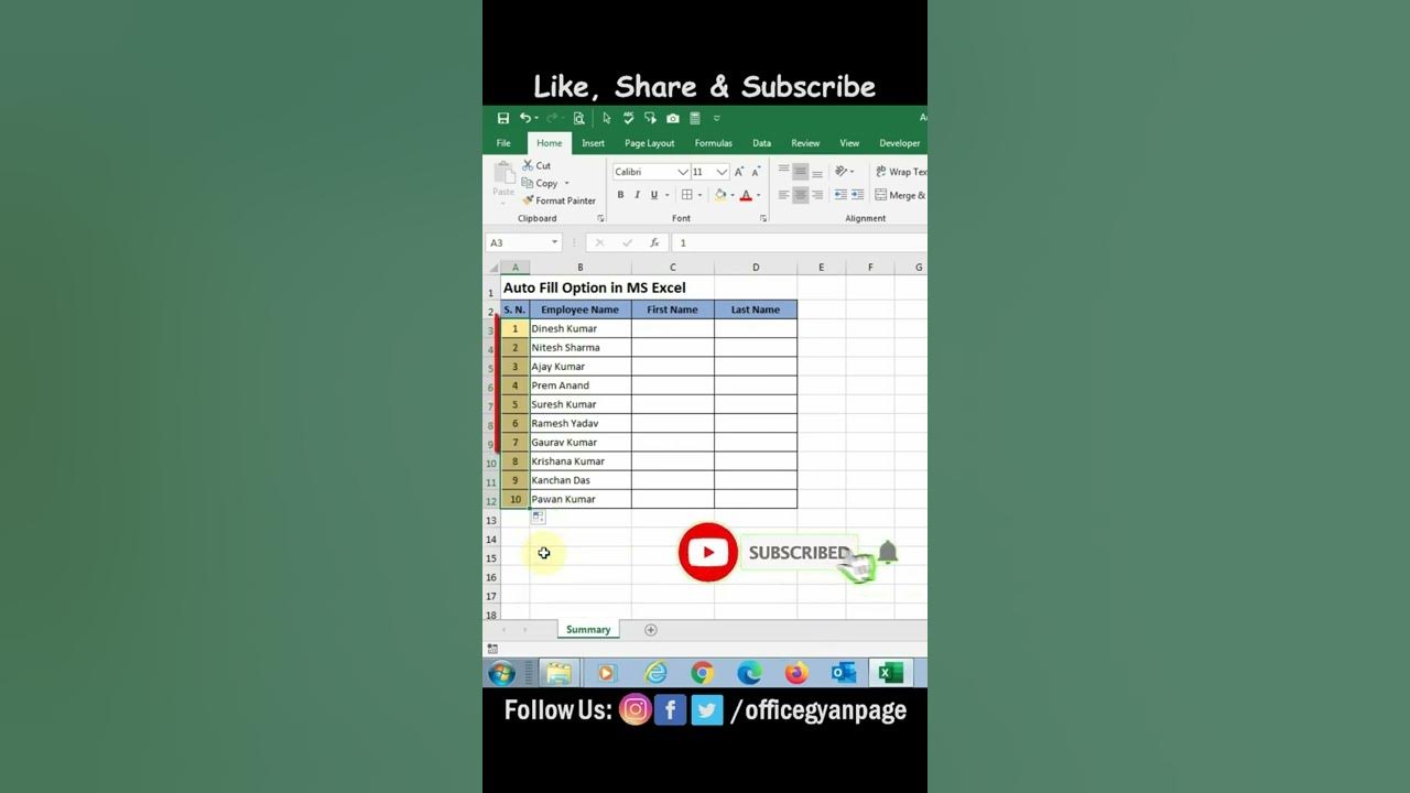 How To Use Auto Fill Option In MS Excel Auto Fill Option Of MS Excel how-to-use-auto-fill-option-in-ms-excel-auto-fill-option-of-ms-excel