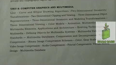 TRB Polytechnic exam computer science computer graphics  subject simple notes.