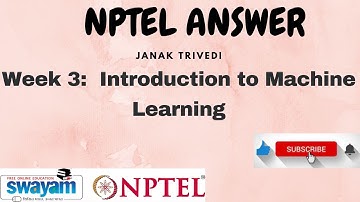 Introduction to Machine Learning | Week 3 Quiz Assignment Solution | NPTEL 2024 | SWAYAM 2024