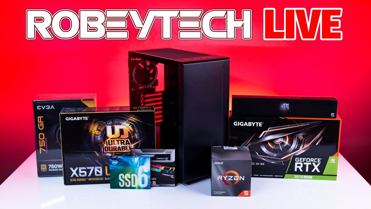 Robeytech How to Build a PC - Robeytech Live - $1200 Build - Ryzen 3600x / 2060 ...