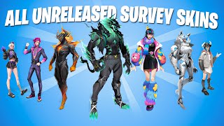 All 280  Unreleased Survey/Concept Skins (Fortnite Survey Skins)