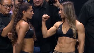 Tabatha Ricci vs. Tecia Pennington - Weigh-in Face-Off - (UFC Fight Night: Lewis vs. Nascimento)