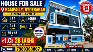 HPC#360 || 150 SQ YARDS North face G+1 independent Houses for sale in Rampally Hyderabad 