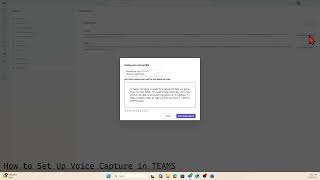 Voice Recognition in Teams