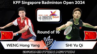 WENG Hong Yang (CHN) vs SHI Yu Qi (CHN) | Singapore Badminton Open 2024