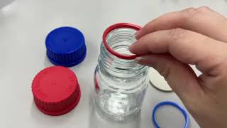 3-6007-01 メディウム瓶用交換キャップ（青色）GL45 2070UPP/B 【AXEL