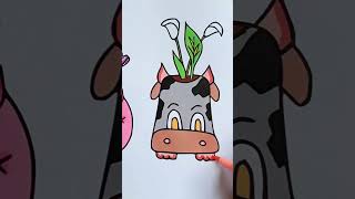 RELAX watching me color this beautiful cow plant pot Coloring Book by The Rebel Rules Art