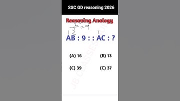 SSC GD reasoning 2026 || #khansir #maths #reasoning #ssc