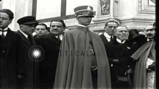 King Humbert initiates memorial for dead soldiers in Florence, Italy. HD Stock Footage