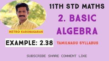 11th Std Maths Example 2.38 Solve x^ log3 x =9!
