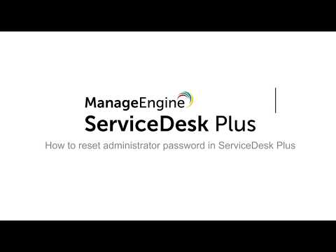 How To Reset Administrator Password In Servicedesk Plus Youtube