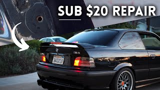 OEM E36 Wing Install | Wing Repair, Wiring, & Install Walkthrough | How To Guide
