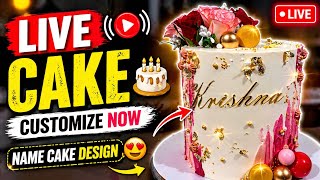 LIVE 🎂 Custom Cake Decoration | Real Time Cake Making | Engagement Cake Design 💍