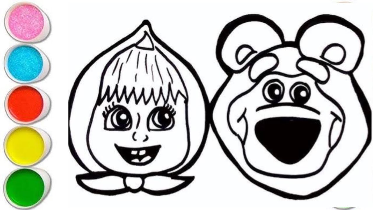 Masha and the Bear Drawing, Painting & Coloring For Kids and Toddlers_ Child Art