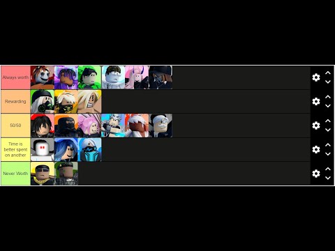 Create a Roblox Encounters Character Tier List - TierMaker