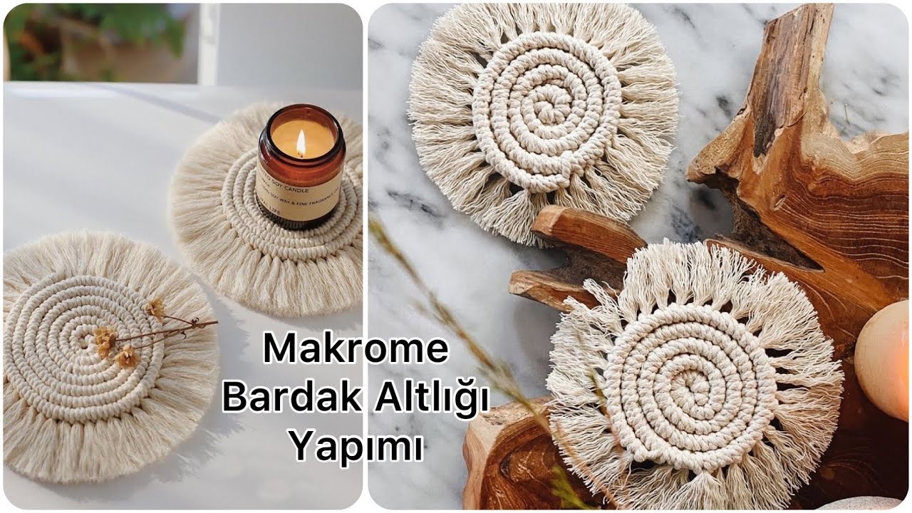 MAKROME BARDAK ALTLIĞI YAPIMI | Diy Macrame Coasters | Makrome Supla Nasıl Yapılır?