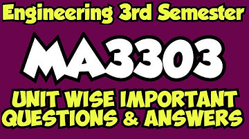 MA3303|Important questions|Probability and Complex Function|Important questions|Engineering king|