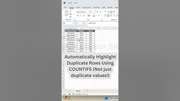 Automatically Highlight Duplicate Rows Using COUNTIFS Not just duplicate values!