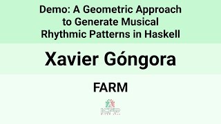 [FARM24] Demo: A Geometric Approach to Generate Musical Rhythmic Patterns in Haskell