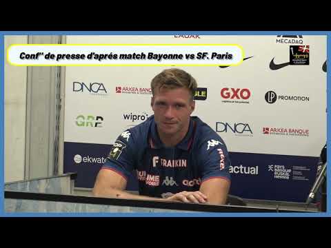 Conférence de presse d'aprés match Bayonne contre SF  Paris