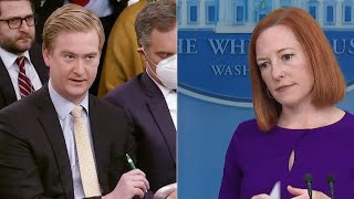 Psaki Blushed When Doocy EXPOSED Her Lies.🎤😂