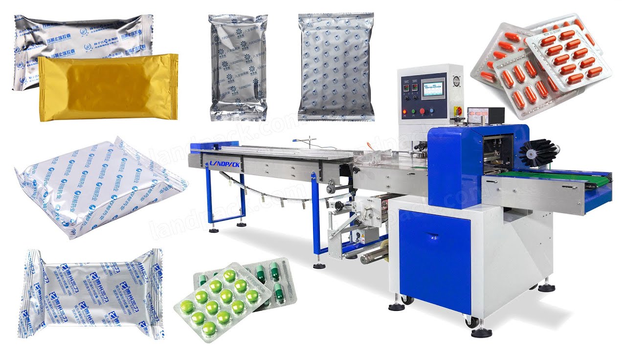 Automatic Pharma Pill Horizontal Flow Wrapping Packing Machine - YouTube