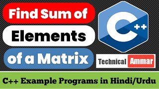 C++ Program to Find Sum of Elements of a Matrix | C++ Example Programs #97