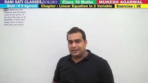 Class 10 Maths (Ex 3E  Q3) Linear Equation in 2 Variable (R S Agarwal 2019)
