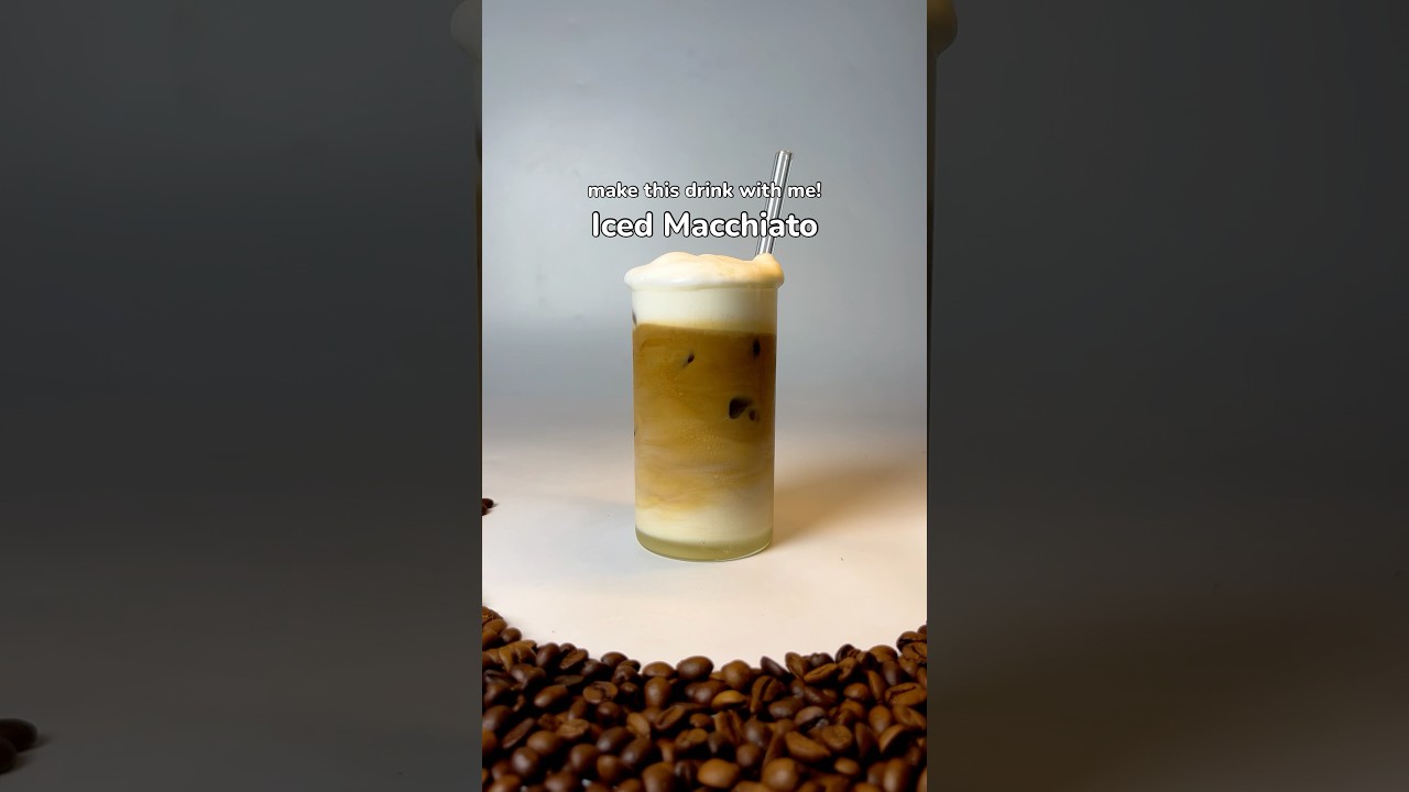 Iced Macchiato recipe. Learn this classic drink in under 1 minute. Enjoy! #summer #coffeetime